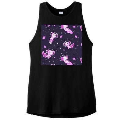 Cute Astronaut Axolotl Space Ladies PosiCharge Tri-Blend Wicking Tank