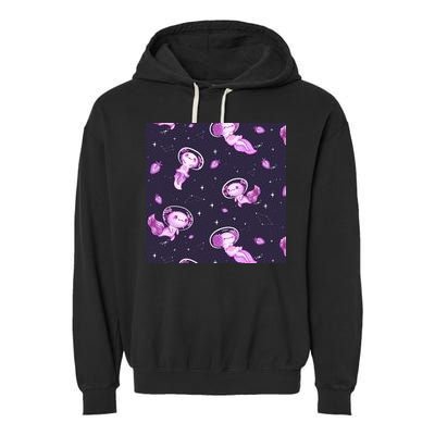 Cute Astronaut Axolotl Space Garment-Dyed Fleece Hoodie