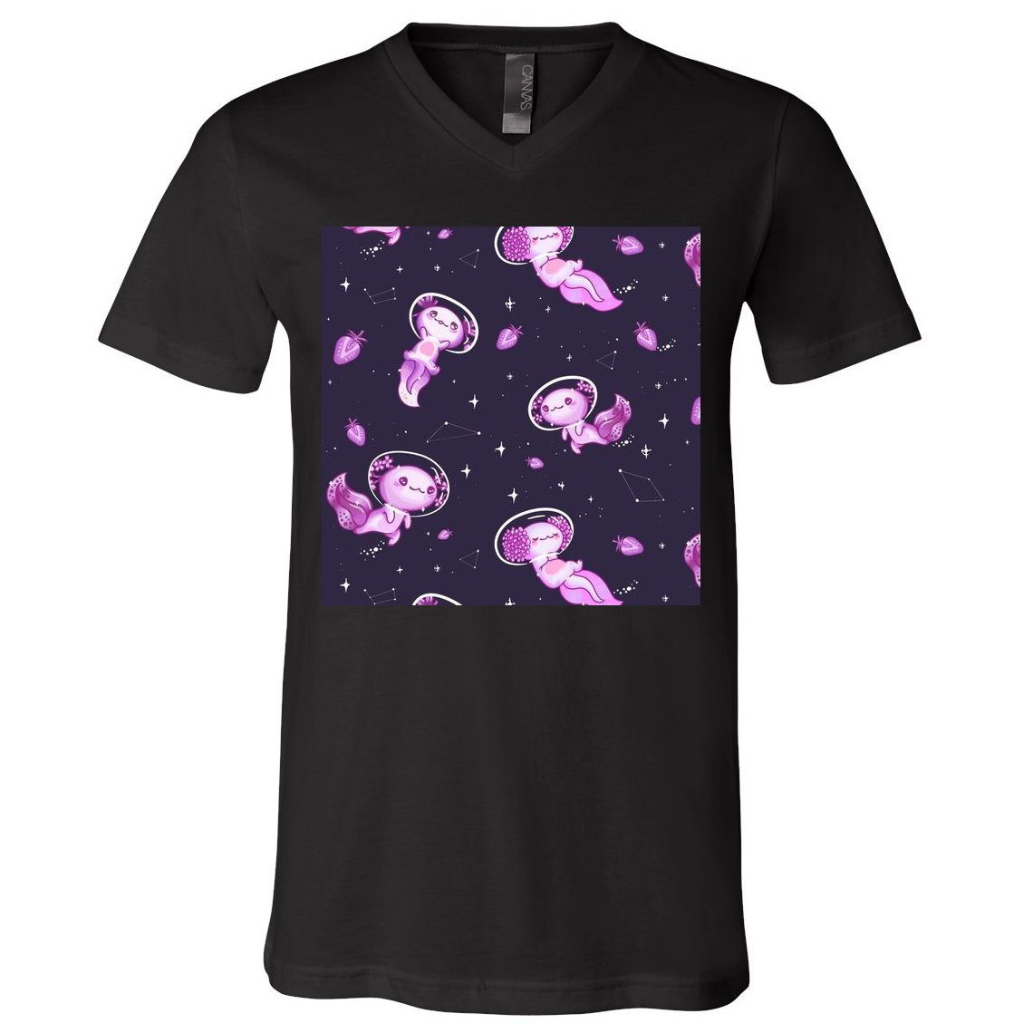 Cute Astronaut Axolotl Space V-Neck T-Shirt