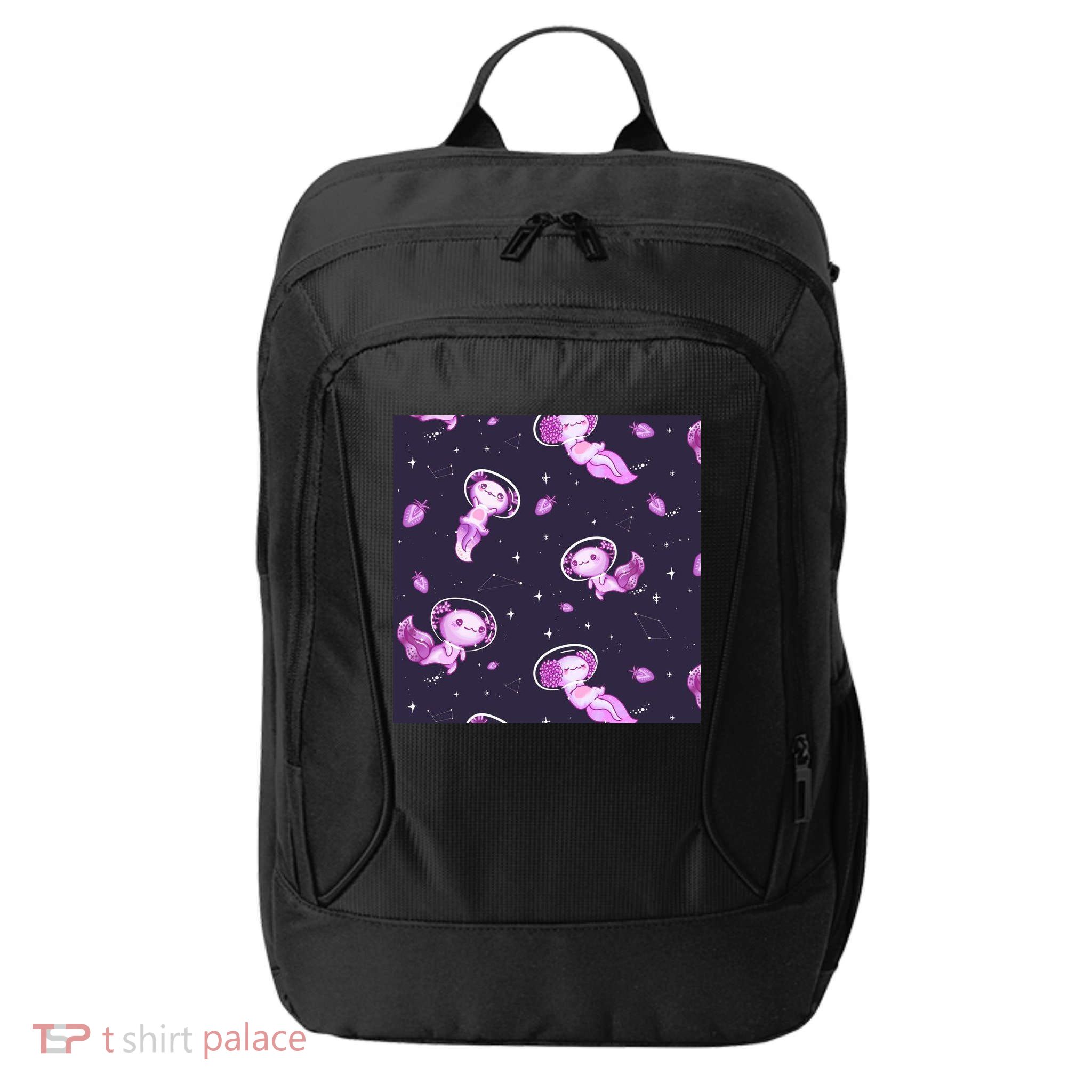 Cute Astronaut Axolotl Space City Backpack
