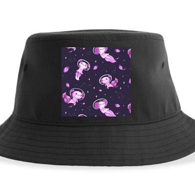 Cute Astronaut Axolotl Space Sustainable Bucket Hat