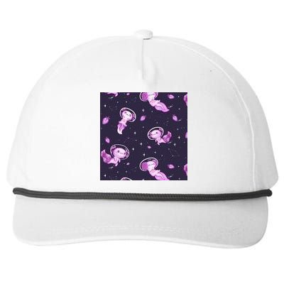 Cute Astronaut Axolotl Space Snapback Five-Panel Rope Hat