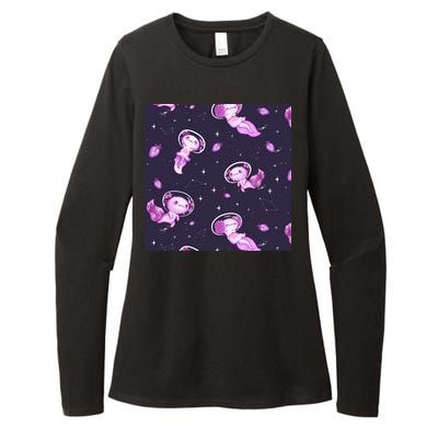 Cute Astronaut Axolotl Space Womens CVC Long Sleeve Shirt