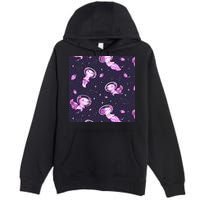 Cute Astronaut Axolotl Space Premium Pullover Hoodie