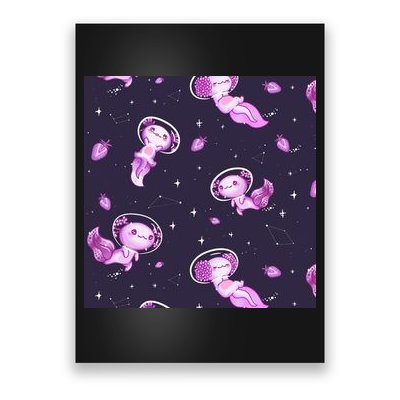 Cute Astronaut Axolotl Space Poster