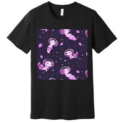 Cute Astronaut Axolotl Space Premium T-Shirt