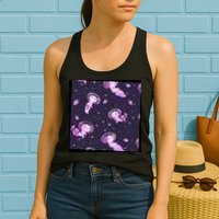 Cute Astronaut Axolotl Space Womens Tank Top