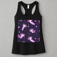 Cute Astronaut Axolotl Space Womens Tank Top