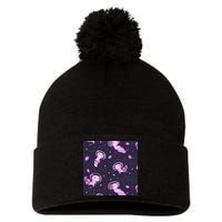 Cute Astronaut Axolotl Space Pom Pom 12in Knit Beanie