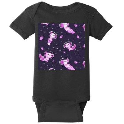 Cute Astronaut Axolotl Space Baby Bodysuit