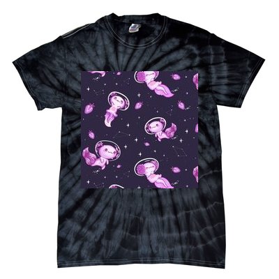 Cute Astronaut Axolotl Space Tie-Dye T-Shirt