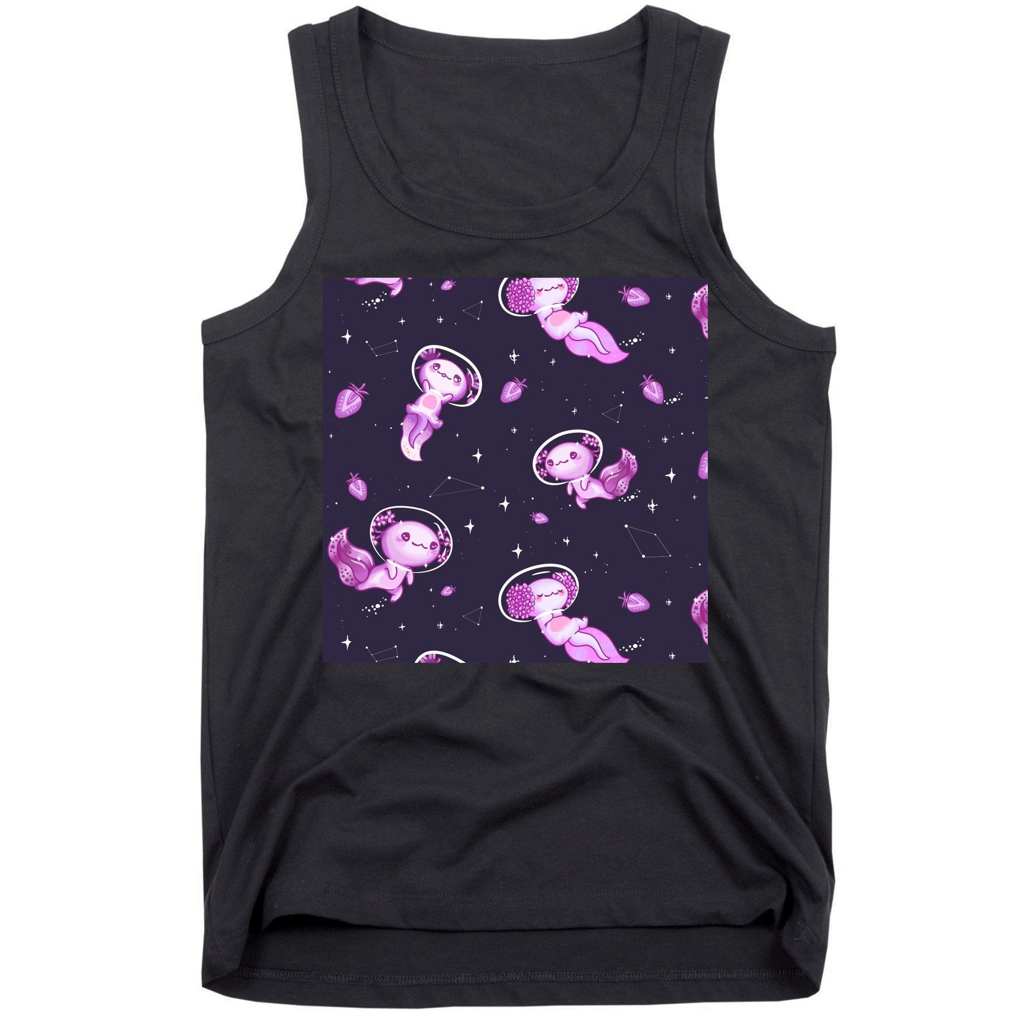 Cute Astronaut Axolotl Space Tank Top