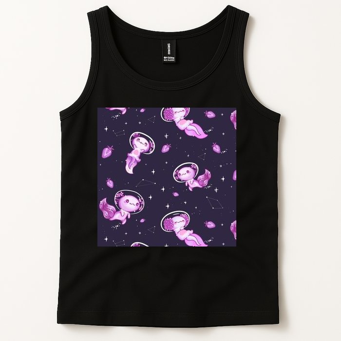 Cute Astronaut Axolotl Space Tank Top