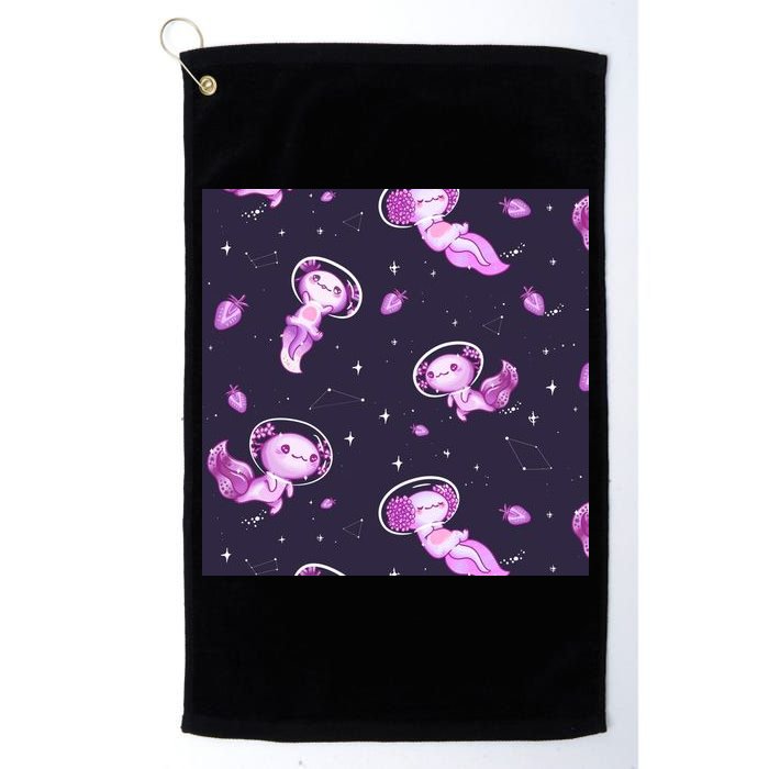 Cute Astronaut Axolotl Space Golf Towel