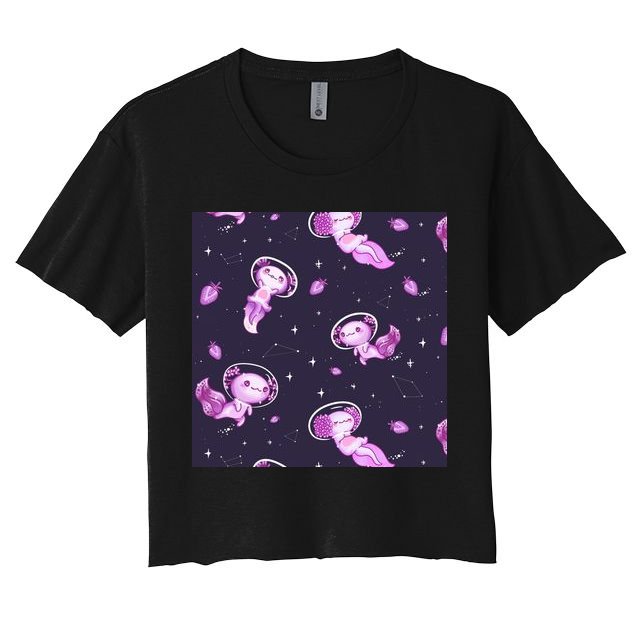 Cute Astronaut Axolotl Space Crop Top
