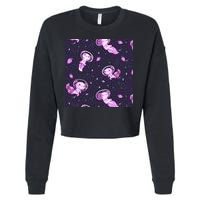 Cute Astronaut Axolotl Space Cropped Pullover Crew