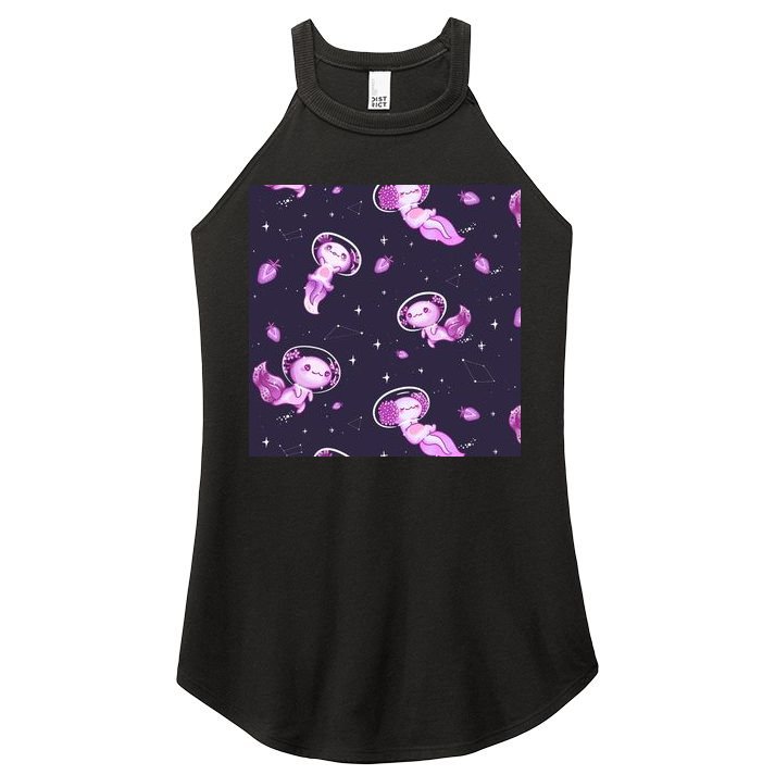 Cute Astronaut Axolotl Space Women's Perfect Tri Rocker Tank
