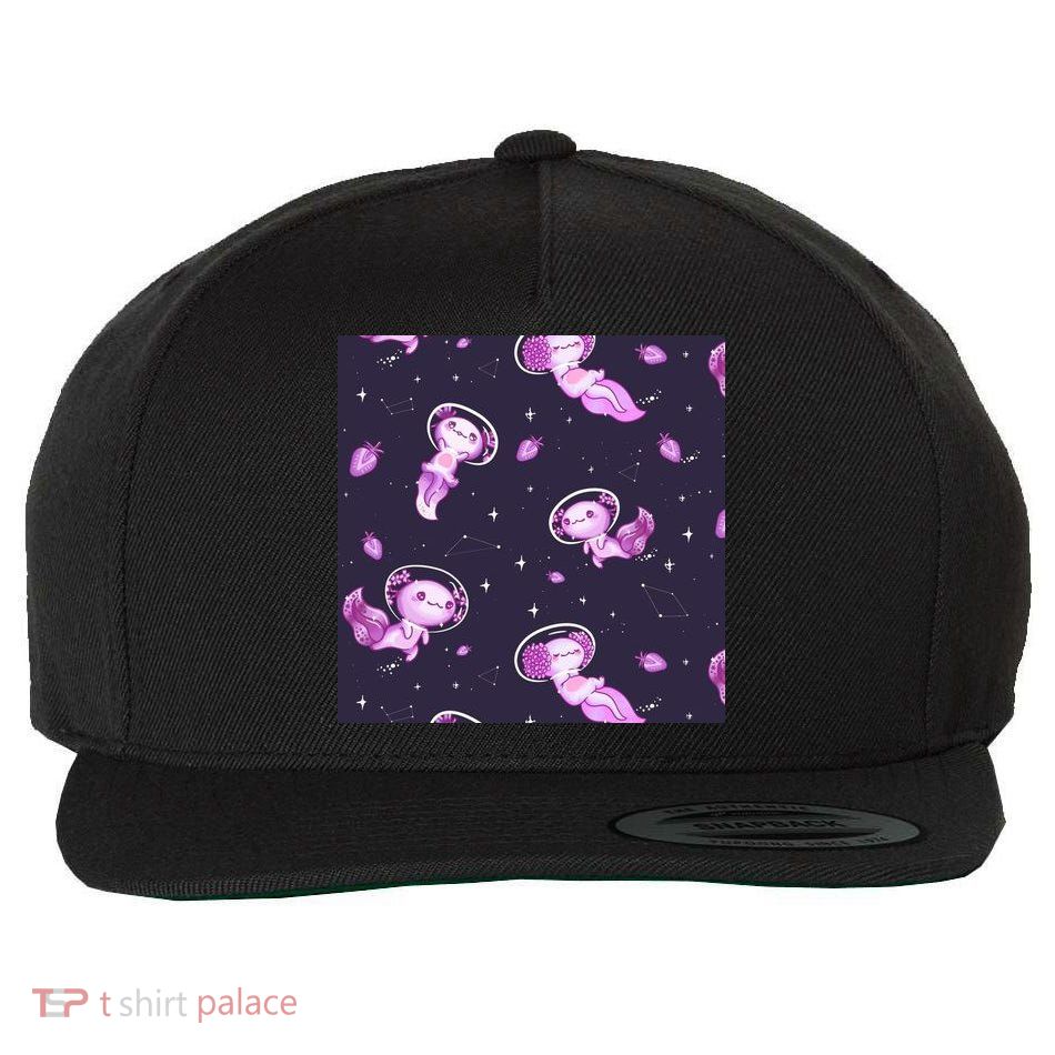 Cute Astronaut Axolotl Space Wool Snapback Cap