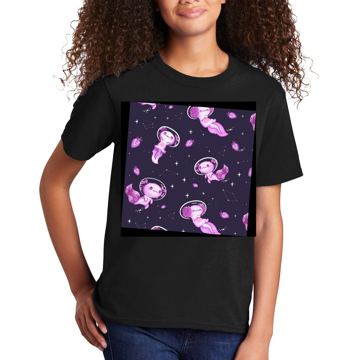 Cute Astronaut Axolotl Space Kids T-Shirt