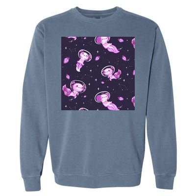 Cute Astronaut Axolotl Space Garment-Dyed Sweatshirt