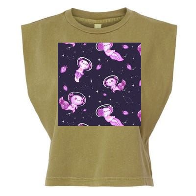 Cute Astronaut Axolotl Space Garment-Dyed Women's Muscle Tee