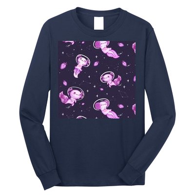 Cute Astronaut Axolotl Space Long Sleeve Shirt