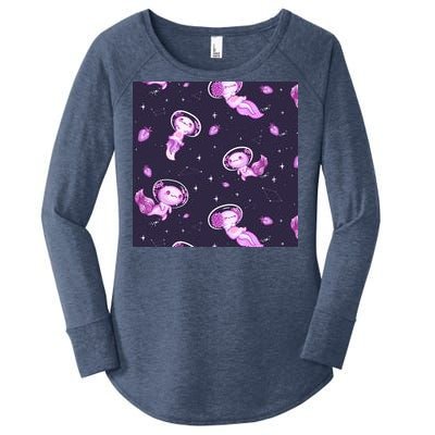 Cute Astronaut Axolotl Space Women's Perfect Tri Tunic Long Sleeve Shirt