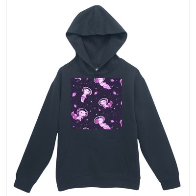 Cute Astronaut Axolotl Space Urban Pullover Hoodie