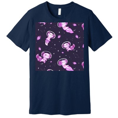 Cute Astronaut Axolotl Space Premium T-Shirt