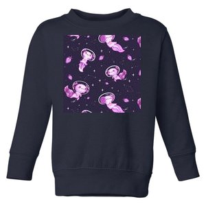 Cute Astronaut Axolotl Space Toddler Sweatshirt