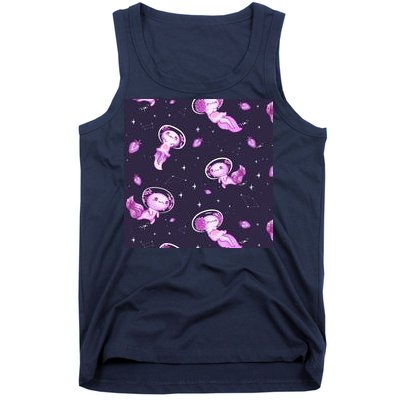 Cute Astronaut Axolotl Space Tank Top