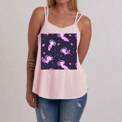 Cute Astronaut Axolotl Space Women's Strappy Tank