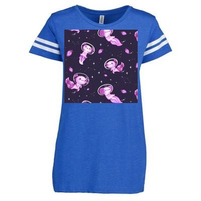 Cute Astronaut Axolotl Space Enza Ladies Jersey Football T-Shirt