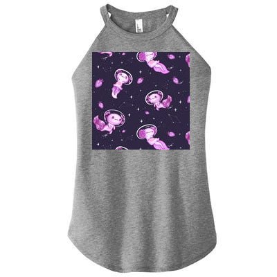 Cute Astronaut Axolotl Space Women's Perfect Tri Rocker Tank