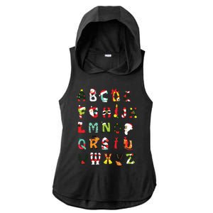 Christmas Alphabet Abc Cute Xmas Prek Teacher Women Ladies PosiCharge Tri-Blend Wicking Draft Hoodie Tank