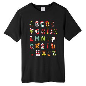 Christmas Alphabet Abc Cute Xmas Prek Teacher Women Tall Fusion ChromaSoft Performance T-Shirt