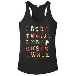 Christmas Alphabet Abc Cute Xmas Prek Teacher Women Ladies PosiCharge Competitor Racerback Tank