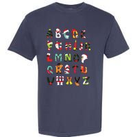 Christmas Alphabet Abc Cute Xmas Prek Teacher Women Garment-Dyed Heavyweight T-Shirt