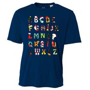 Christmas Alphabet Abc Cute Xmas Prek Teacher Women Cooling Performance Crew T-Shirt