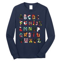 Christmas Alphabet Abc Cute Xmas Prek Teacher Women Long Sleeve Shirt