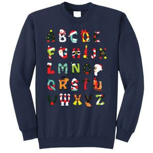 Christmas Alphabet Abc Cute Xmas Prek Teacher Women Sweatshirt