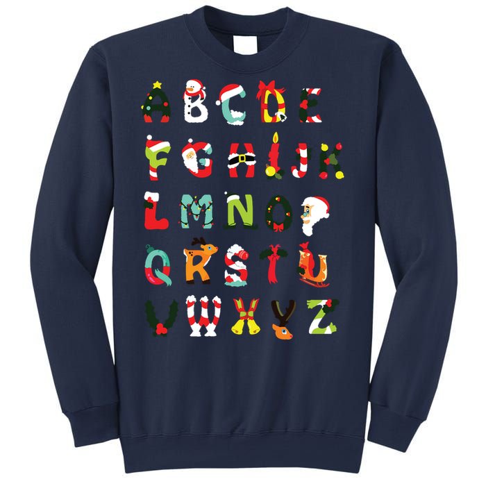 Christmas Alphabet Abc Cute Xmas Prek Teacher Women Sweatshirt