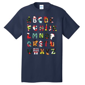 Christmas Alphabet Abc Cute Xmas Prek Teacher Women Tall T-Shirt