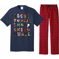 Christmas Alphabet Abc Cute Xmas Prek Teacher Women Pajama Set