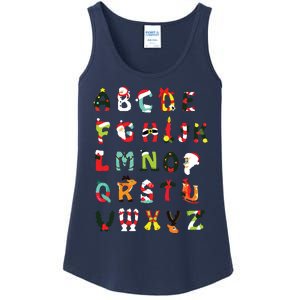 Christmas Alphabet Abc Cute Xmas Prek Teacher Women Ladies Essential Tank