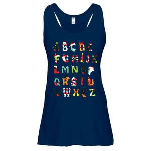 Christmas Alphabet Abc Cute Xmas Prek Teacher Women Ladies Essential Flowy Tank