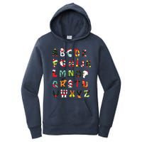 Christmas Alphabet Abc Cute Xmas Prek Teacher Women Women's Pullover Hoodie