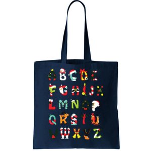 Christmas Alphabet Abc Cute Xmas Prek Teacher Women Tote Bag