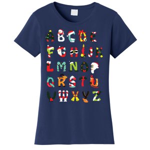 Christmas Alphabet Abc Cute Xmas Prek Teacher Women Women's T-Shirt