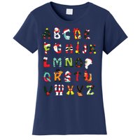 Christmas Alphabet Abc Cute Xmas Prek Teacher Women Women's T-Shirt